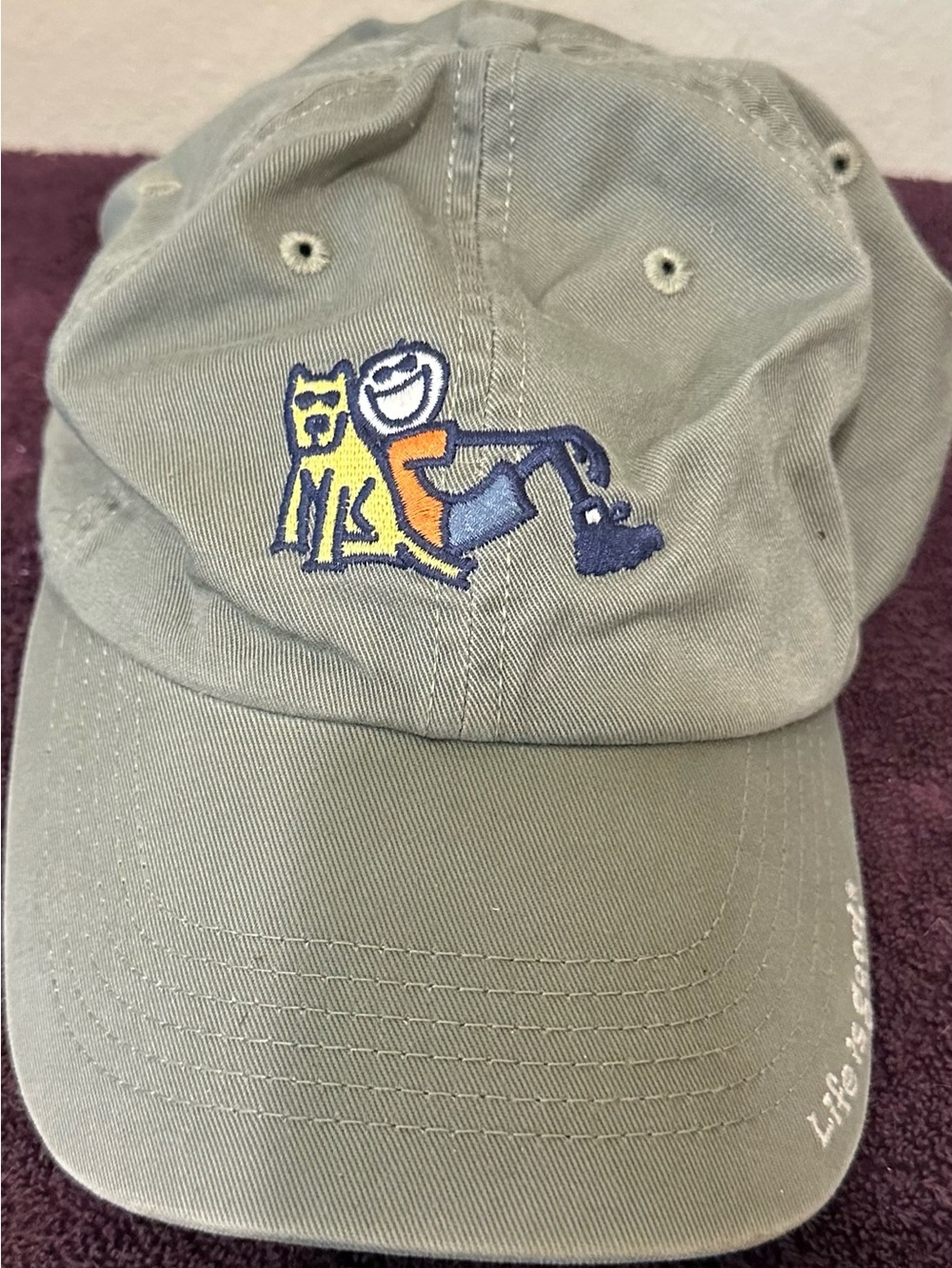 Life is Good men’s or women’s baseball hat cap green boy and dog